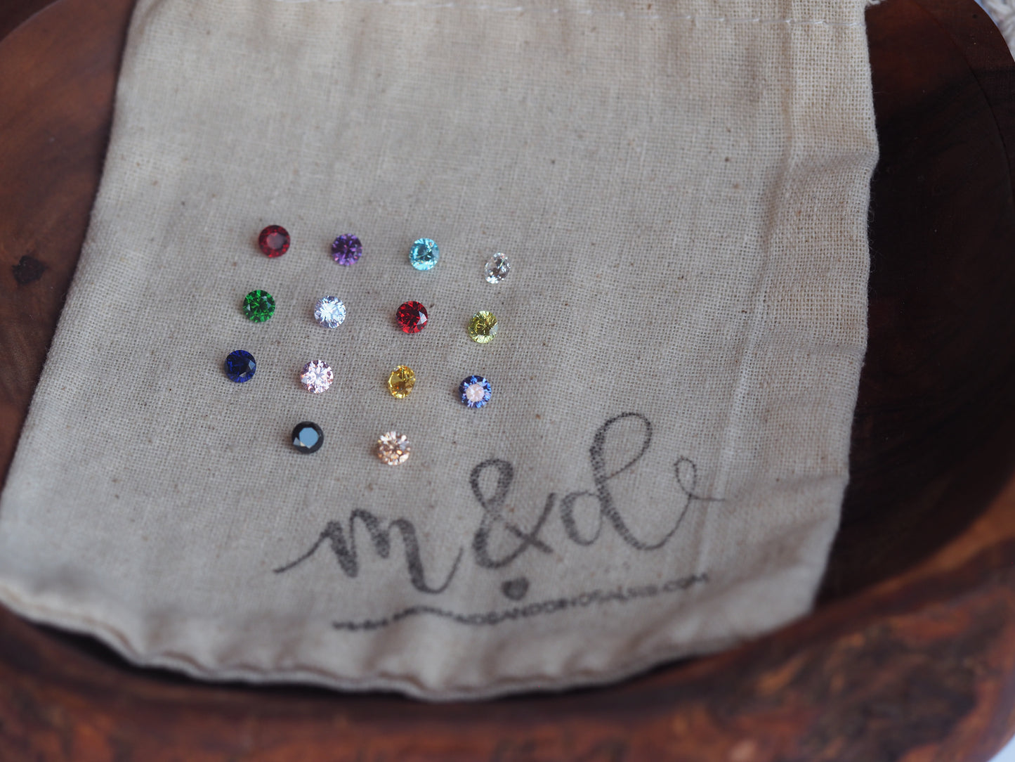 Silver flush set birthstone ring