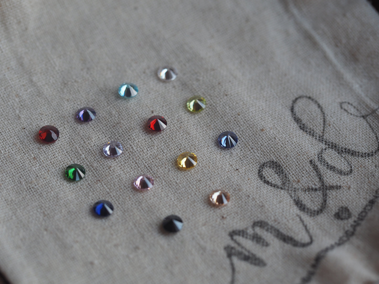 Silver flush set birthstone ring