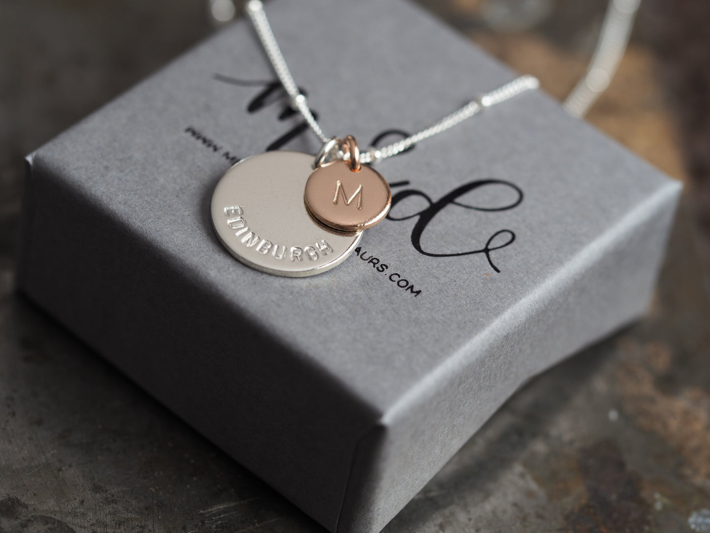 Design your own midi and mini disc combination necklace