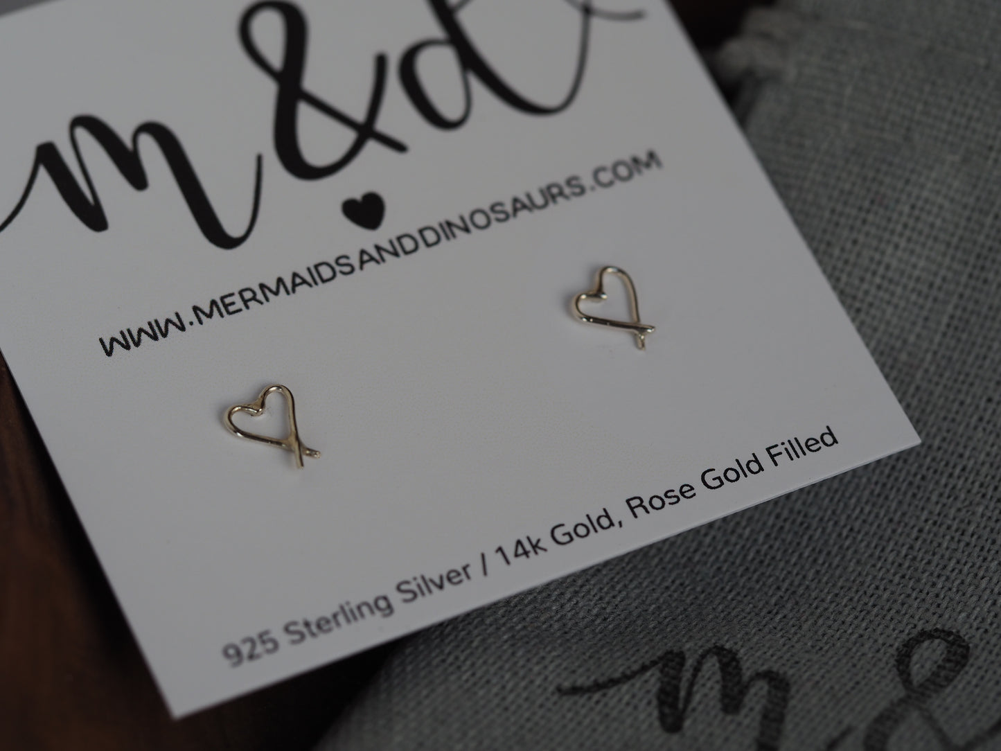 Sterling silver open heart earrings