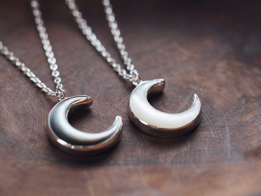Collier de lune à grosses perles en argent sterling