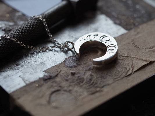 Collier de lune à grosses perles en argent sterling