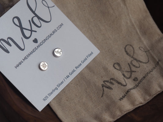 Boucles d'oreilles disque d'argent personnalisées