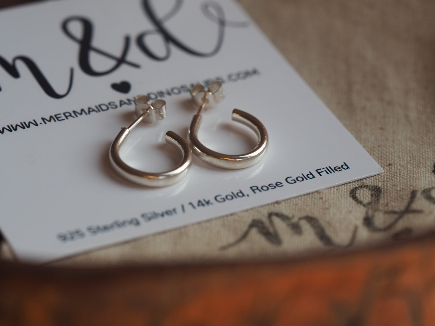 Sterling silver huggie hoop earrings