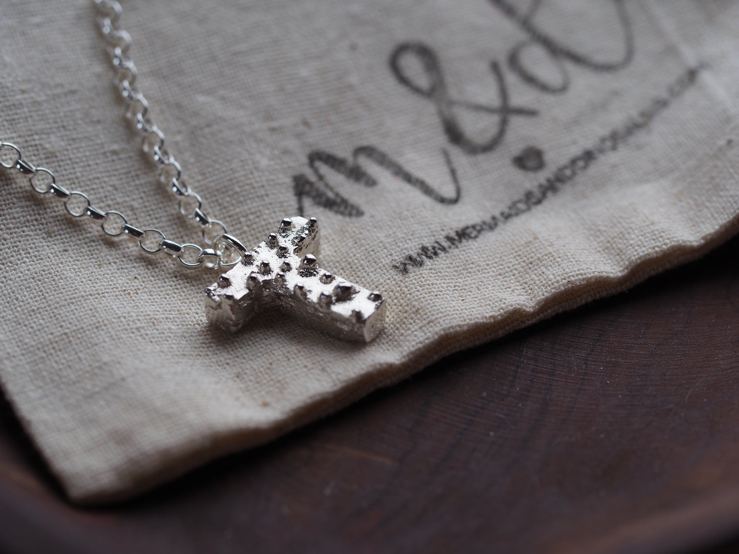 Chunky solid initial necklace - wax carved and sand cast