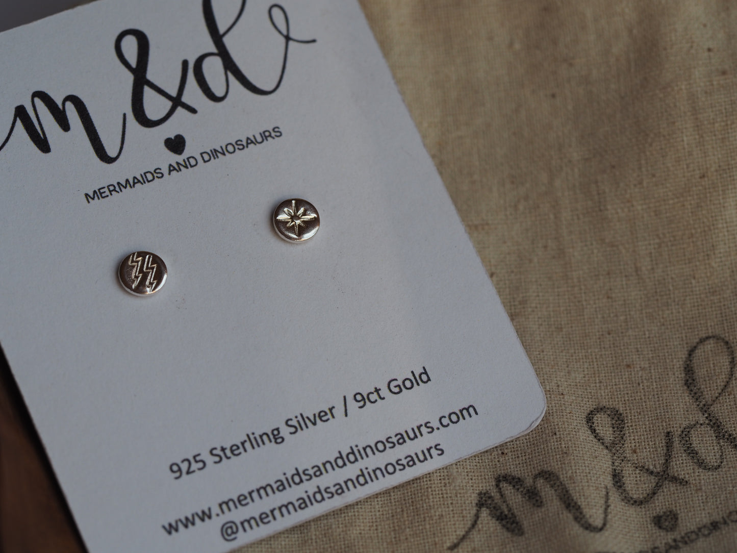 Personalised silver disc earrings