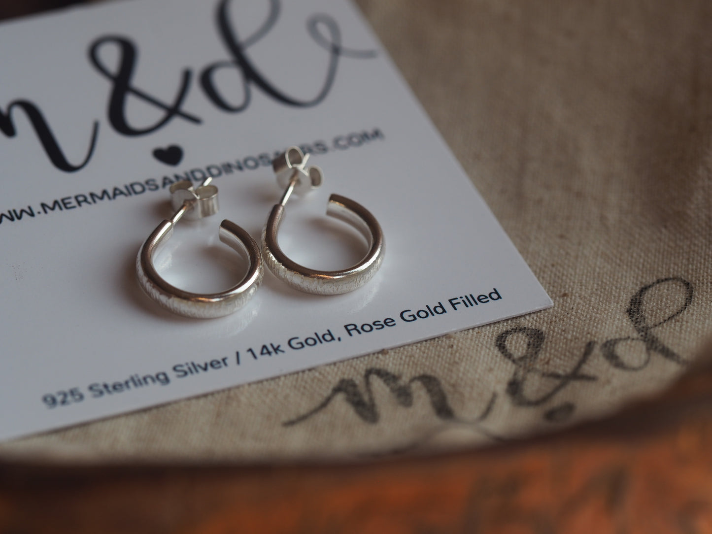 Sterling silver huggie hoop earrings