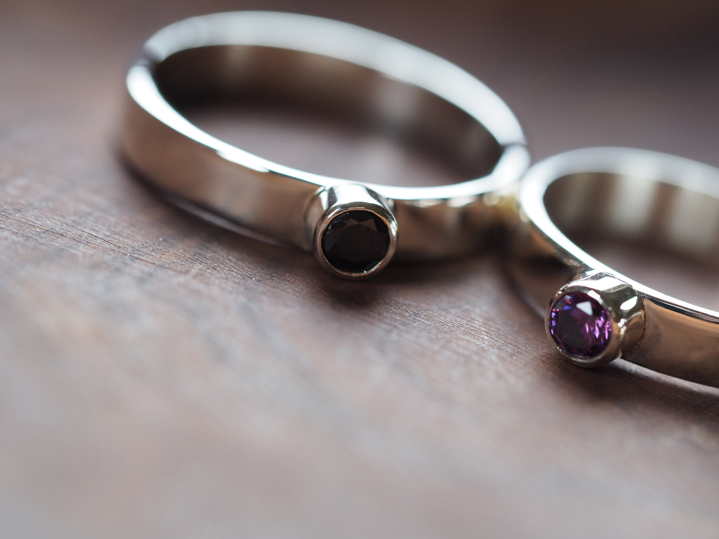 Chunky personalised birthstone ring