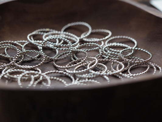 Bague empilable de perles en argent sterling
