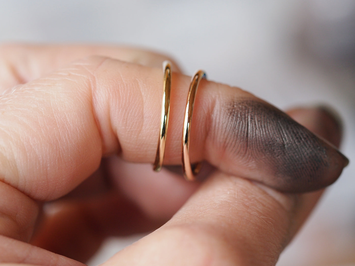 Bague superposée unie Or 9 Carats