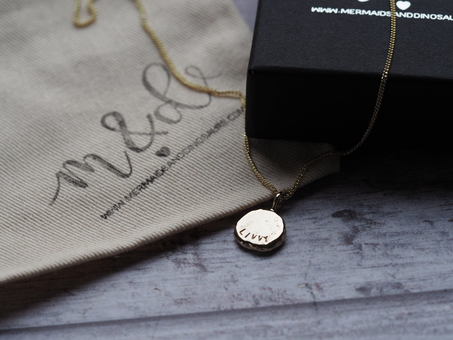 Collier pépite d'or massif 9 carats