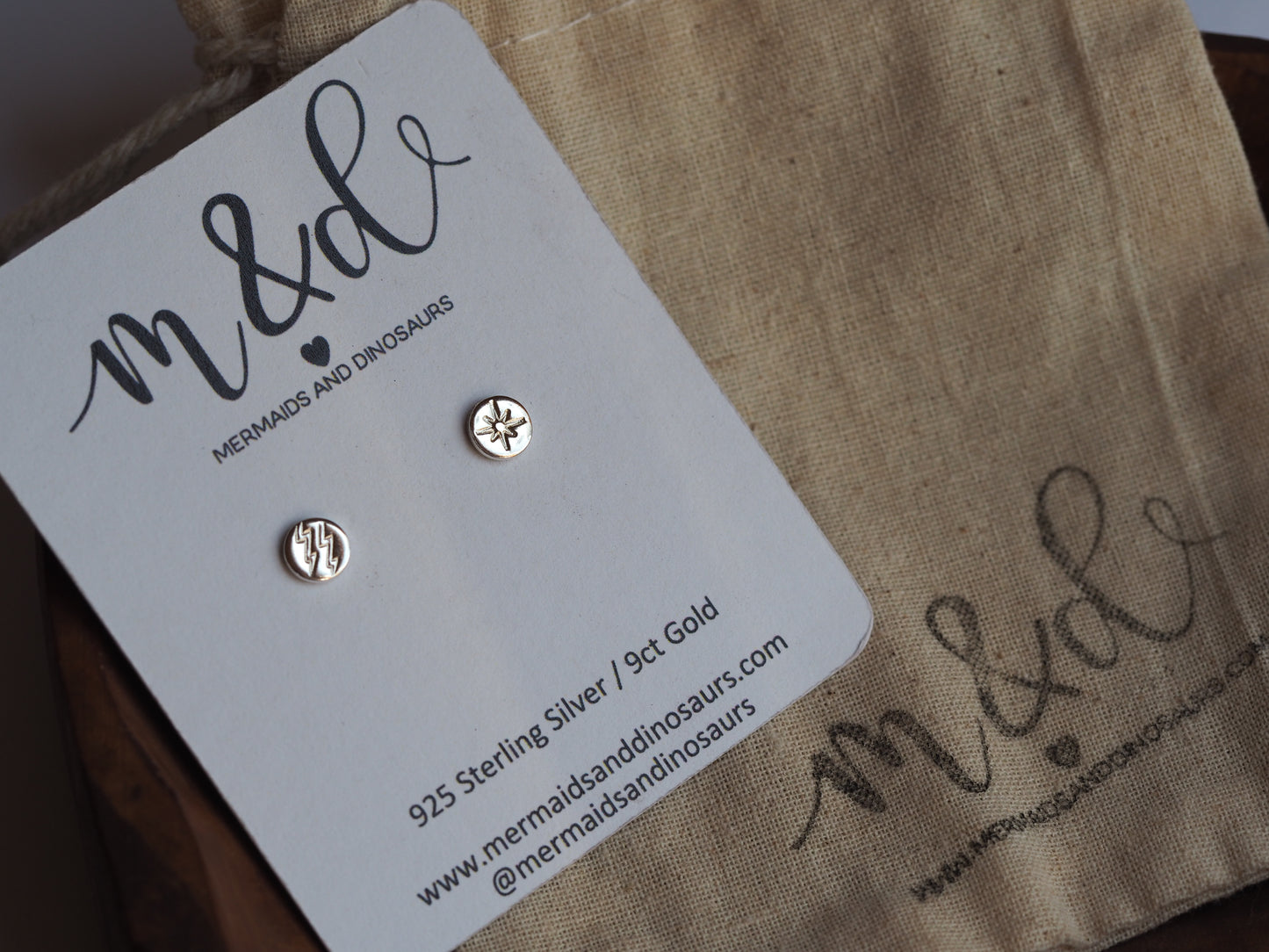 Personalised silver disc earrings