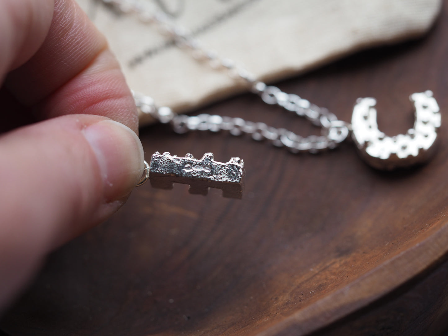 Chunky solid initial necklace - wax carved and sand cast