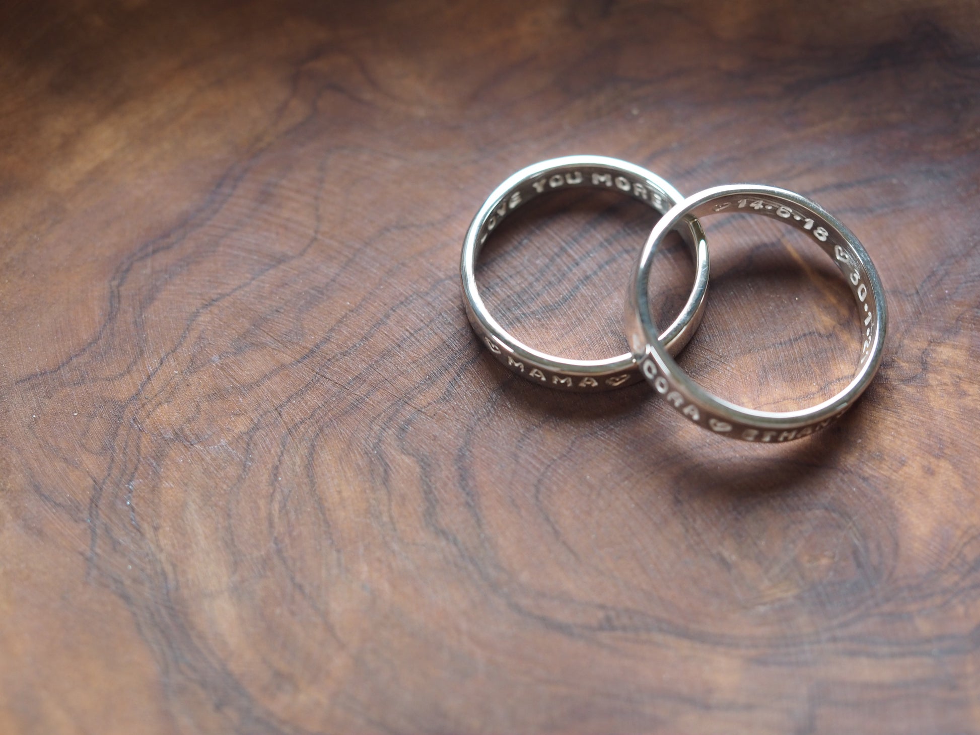 personalised secret message silver rings