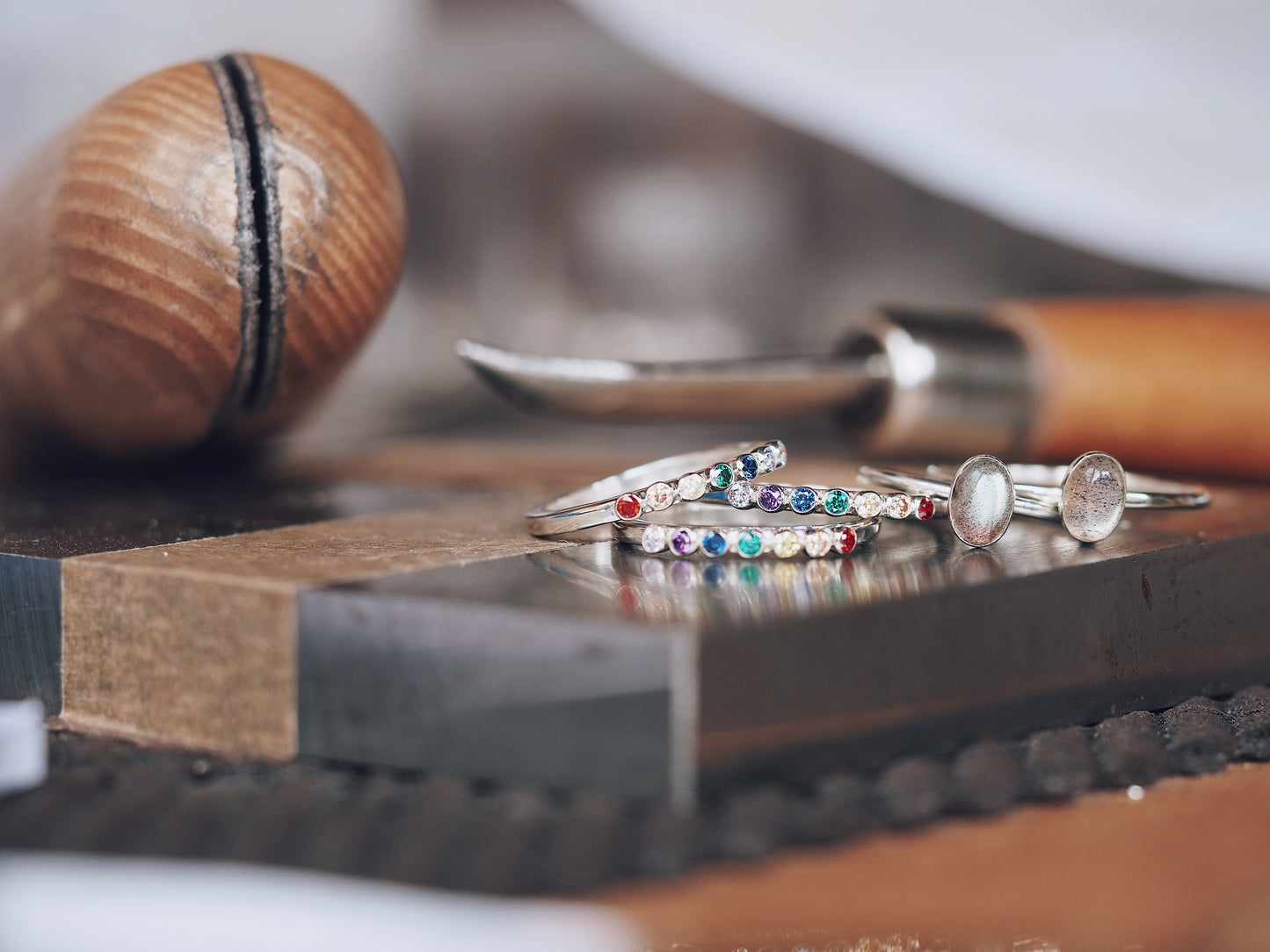 Bague arc-en-ciel en argent sterling