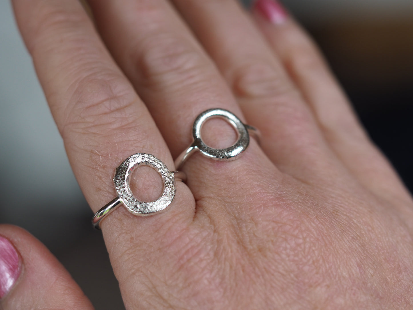 Bague fondue cercle en argent sterling