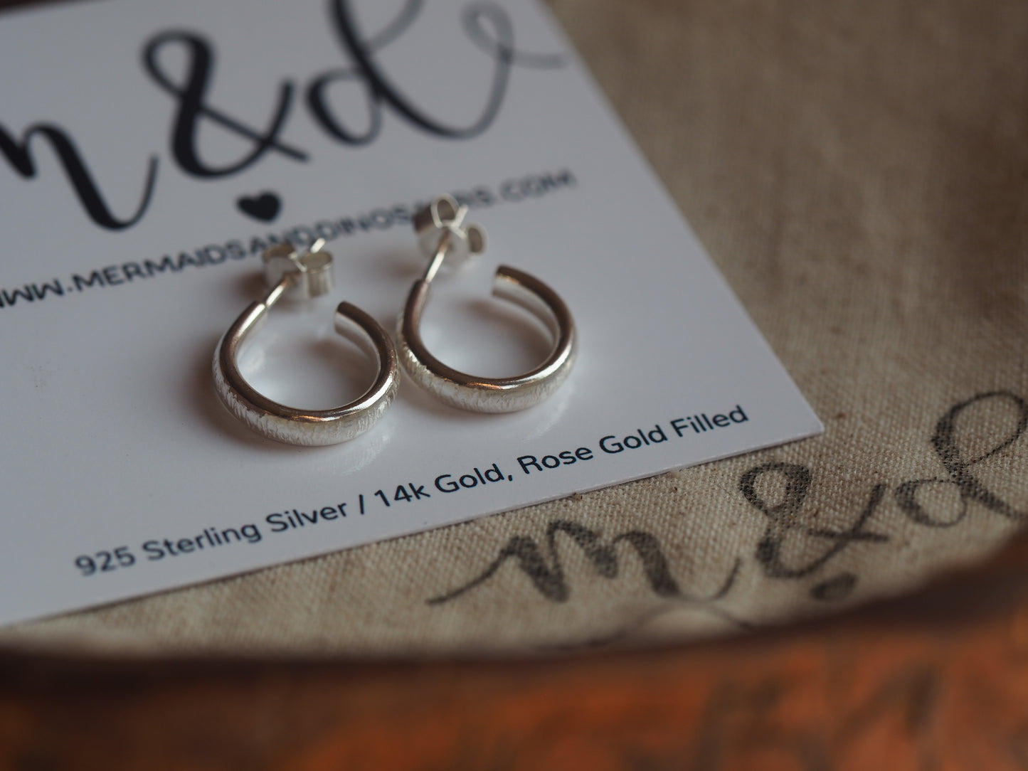 Sterling silver huggie hoop earrings