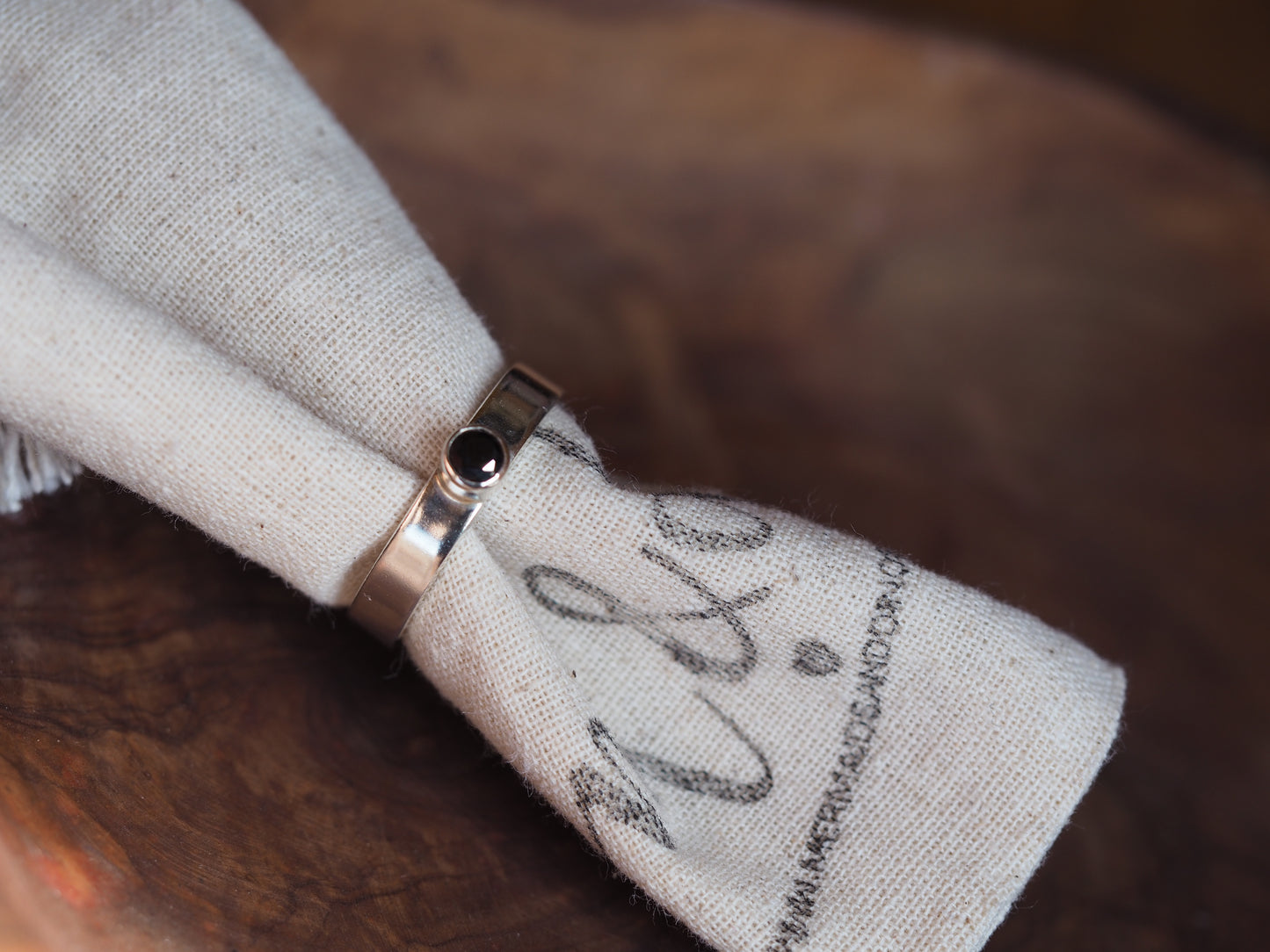 Chunky personalised birthstone ring