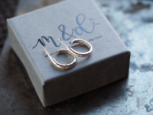 Sterling silver huggie hoop earrings