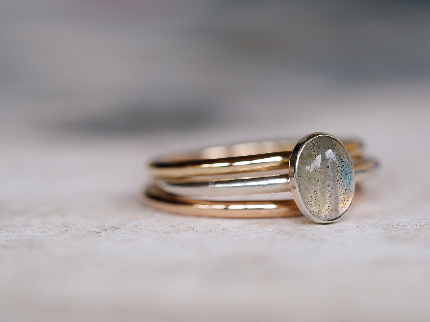 Sterling silver labradorite ring
