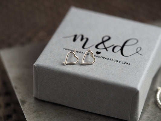 Sterling silver open heart earrings