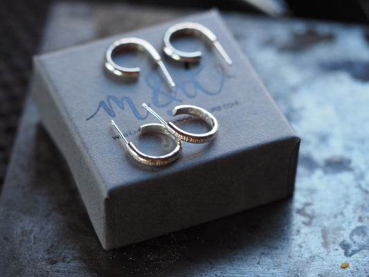 Sterling silver huggie hoop earrings