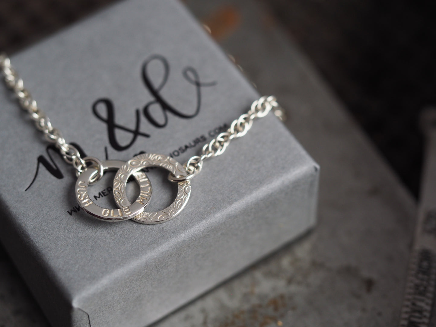 Sterling silver mini washer interlinked bracelet