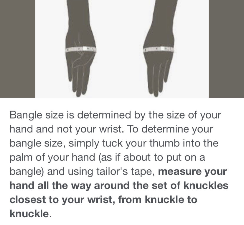 an image showing how to measure correctly for a bangle