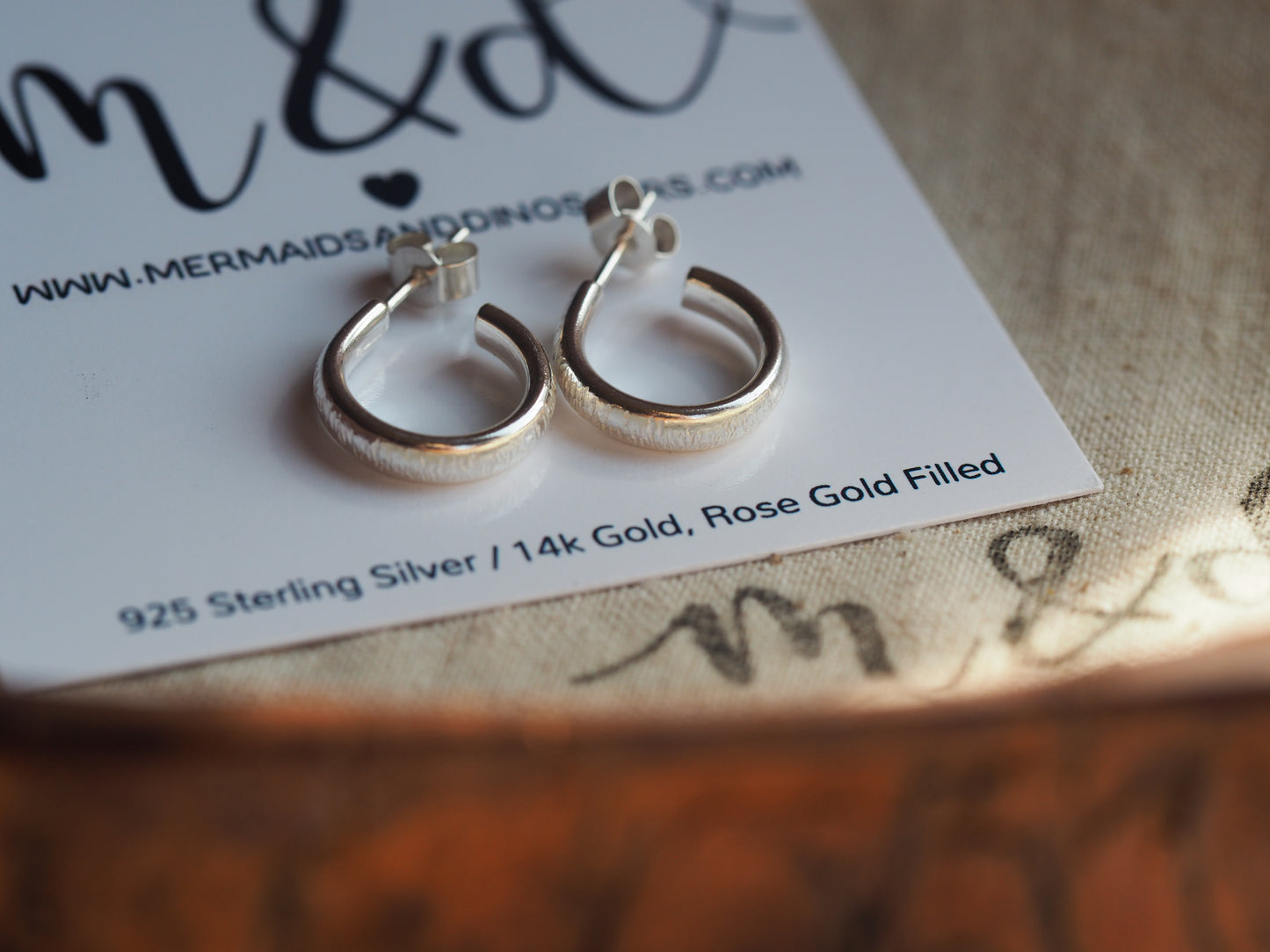 Sterling silver huggie hoop earrings