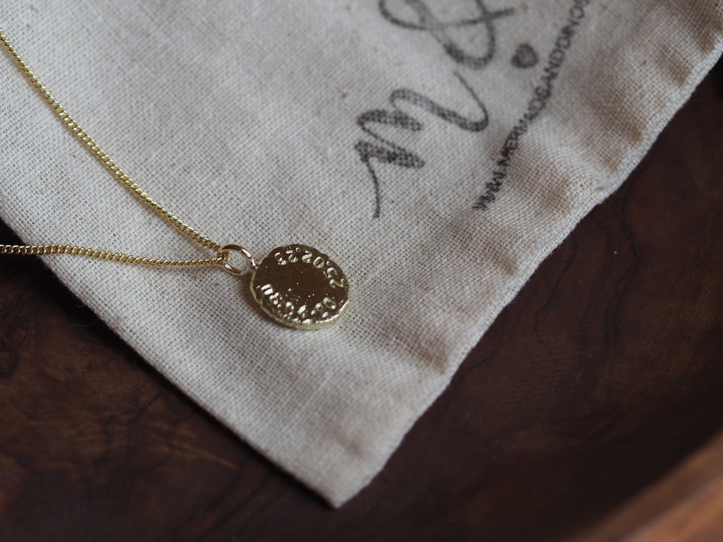 Solid 9ct gold nugget necklace
