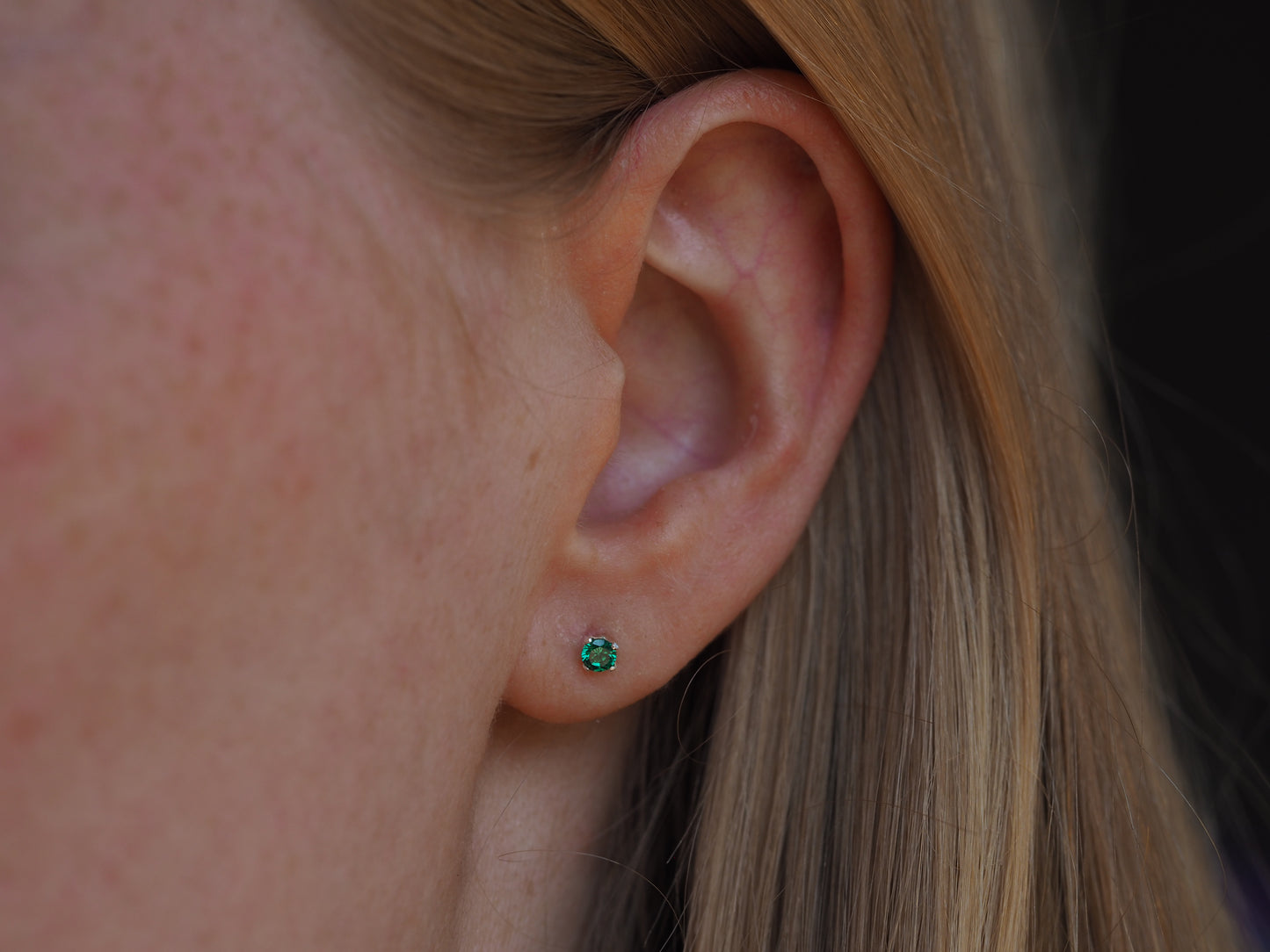 Sterling silver cubic zirconia gem earrings